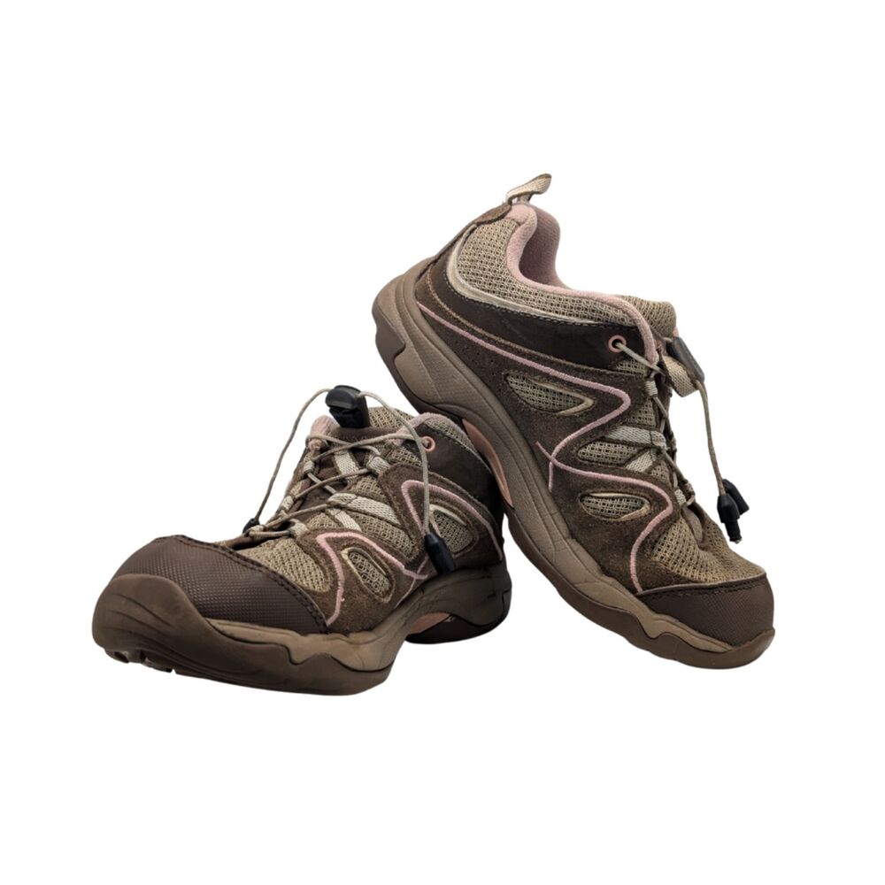 Salomon Brown Pink Trail Sneakers Kids Size 1.5